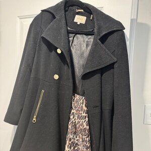 Laundry Black Peplum Pea Coat - Size L